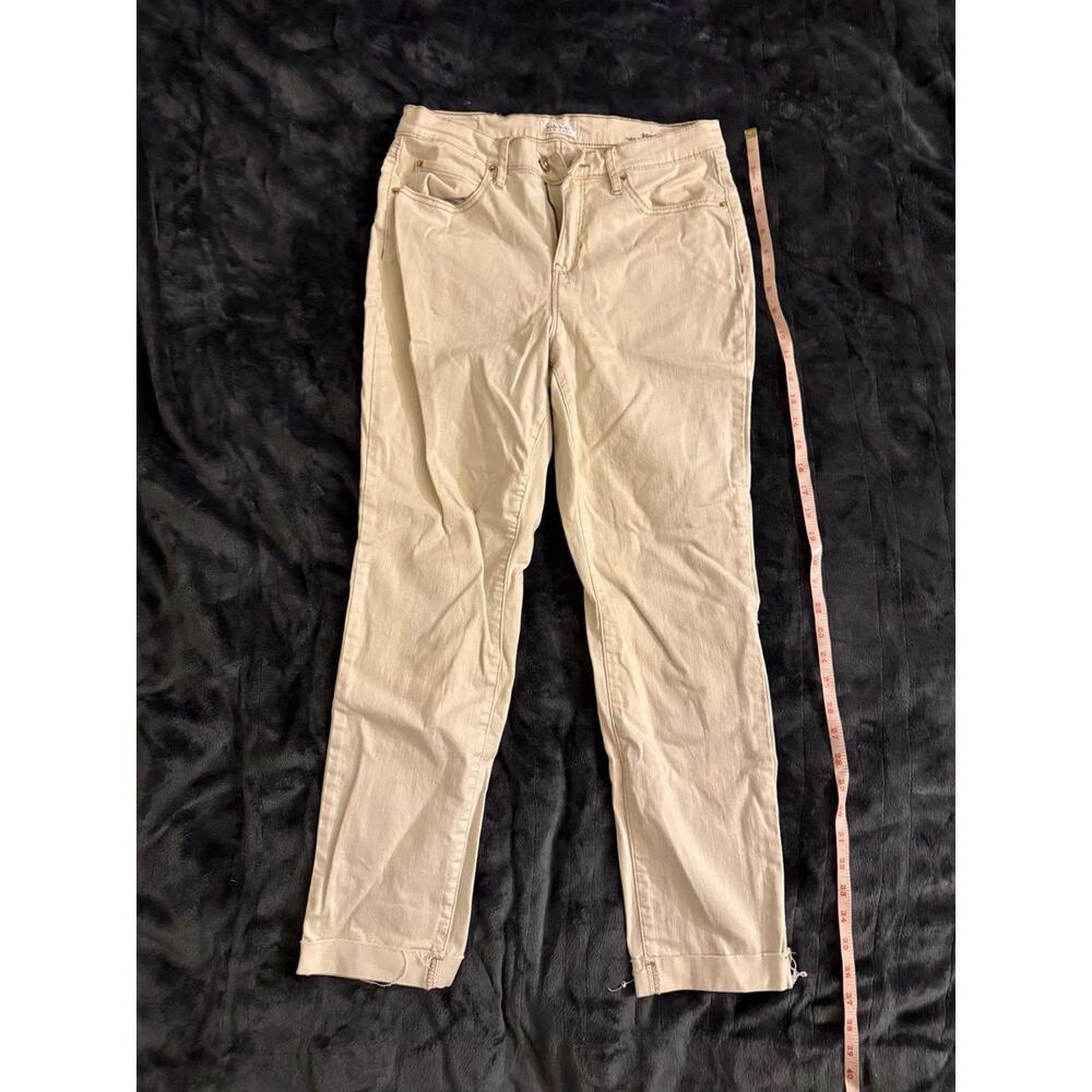 Nicole miller New York white tan jeans denim pants size 8